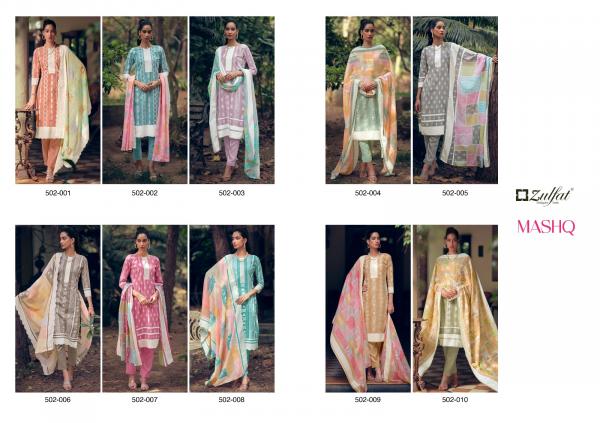 Zulfat Mashq Designer Cotton Dress Material Collection